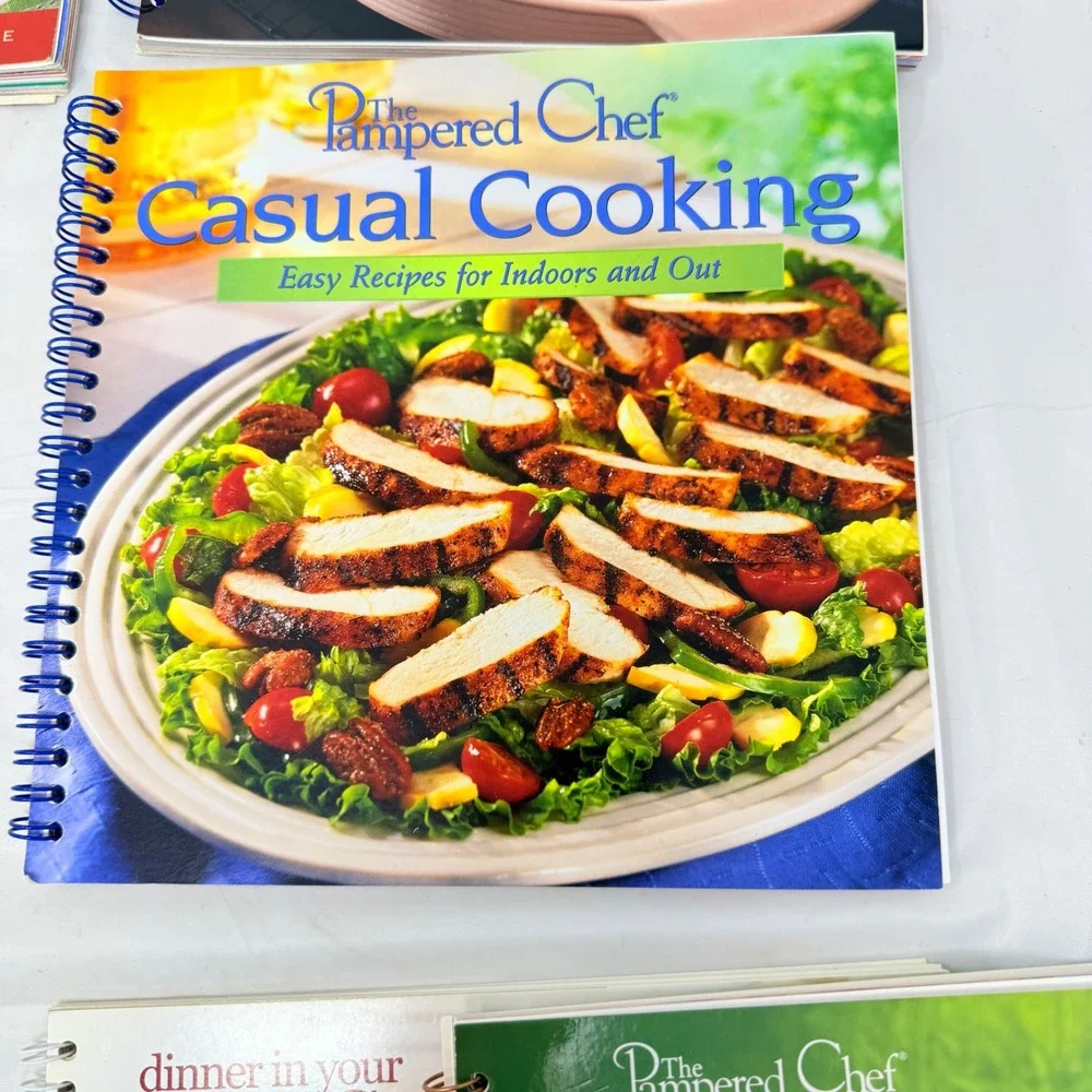 Pampered Chef Cookbook Set Lot of 6 Spiral Bound Recipe Books Main Dishes Baking